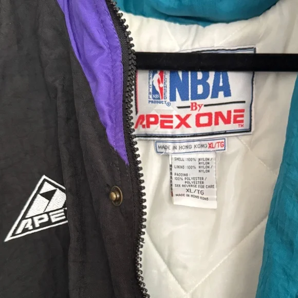 Men's Vintage NBA By Apex One Charlotte Hornets Full Zip Jacket